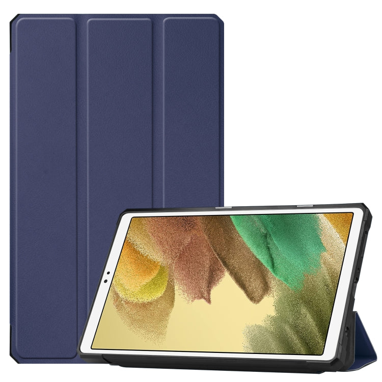 For Samsung Galaxy Tab A7 Lite T220 / T225 Custer Pattern Pure Color TPU Smart Tablet Holster with Sleep Function & 3-Fold Holder