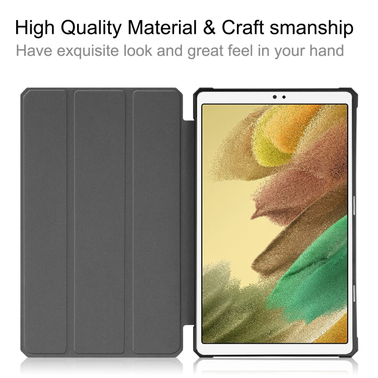 For Samsung Galaxy Tab A7 Lite T220 / T225 Custer Pattern Pure Color TPU Smart Tablet Holster with Sleep Function & 3-Fold Holder