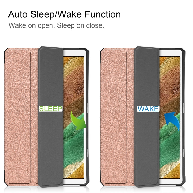 For Samsung Galaxy Tab A7 Lite T220 / T225 Custer Pattern Pure Color TPU Smart Tablet Holster with Sleep Function & 3-Fold Holder