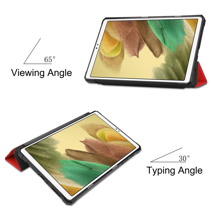 For Samsung Galaxy Tab A7 Lite T220 / T225 Custer Pattern Pure Color TPU Smart Tablet Holster with Sleep Function & 3-Fold Holder