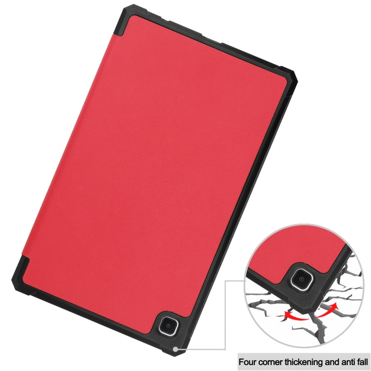 For Samsung Galaxy Tab A7 Lite T220 / T225 Custer Pattern Pure Color TPU Smart Tablet Holster with Sleep Function & 3-Fold Holder