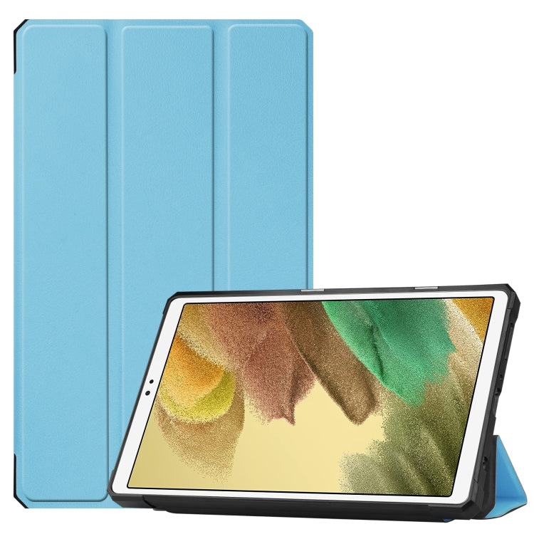 For Samsung Galaxy Tab A7 Lite T220 / T225 Custer Pattern Pure Color TPU Smart Tablet Holster with Sleep Function & 3-Fold Holder