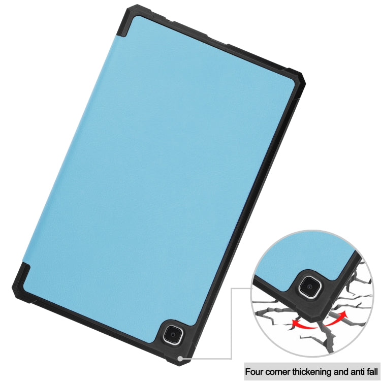 For Samsung Galaxy Tab A7 Lite T220 / T225 Custer Pattern Pure Color TPU Smart Tablet Holster with Sleep Function & 3-Fold Holder