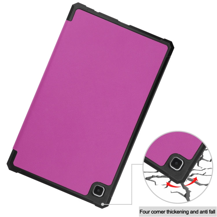 For Samsung Galaxy Tab A7 Lite T220 / T225 Custer Pattern Pure Color TPU Smart Tablet Holster with Sleep Function & 3-Fold Holder