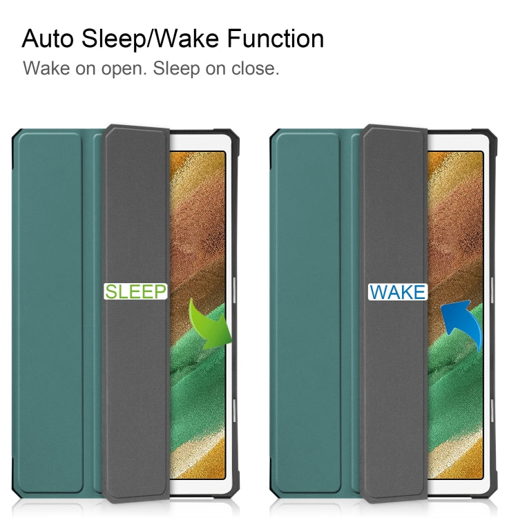 For Samsung Galaxy Tab A7 Lite T220 / T225 Custer Pattern Pure Color TPU Smart Tablet Holster with Sleep Function & 3-Fold Holder