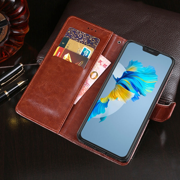 For Cubot C20 idewei Crazy Horse Texture Horizontal Flip Leather Case with Holder & Card Slots & Wallet