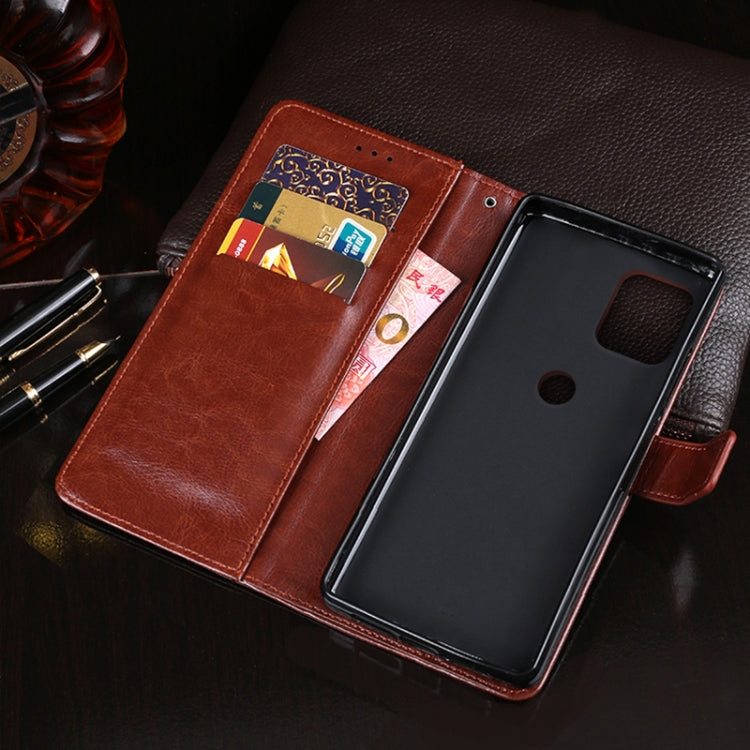 For Motorola Moto G100 idewei Crazy Horse Texture Horizontal Flip Leather Case with Holder & Card Slots & Wallet