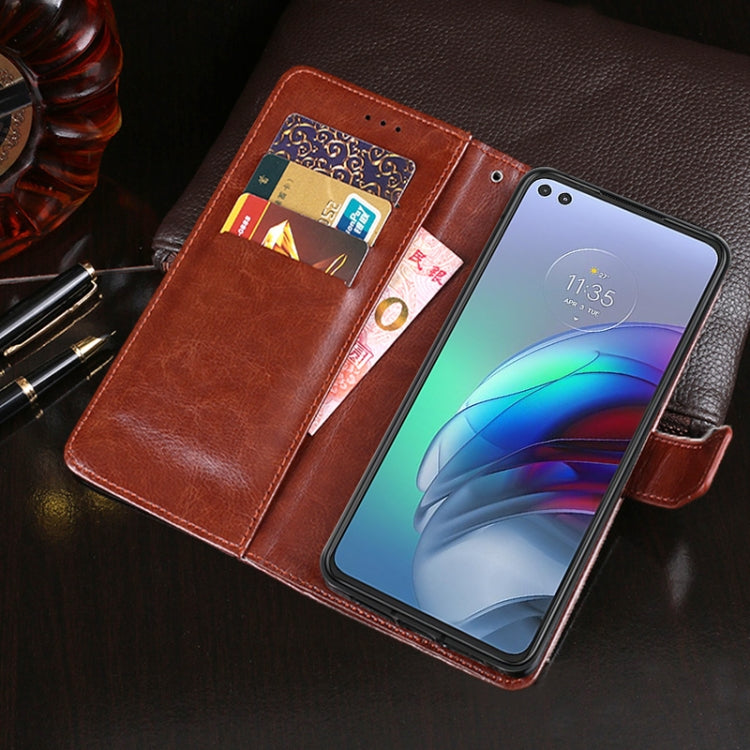 For Motorola Moto G100 idewei Crazy Horse Texture Horizontal Flip Leather Case with Holder & Card Slots & Wallet
