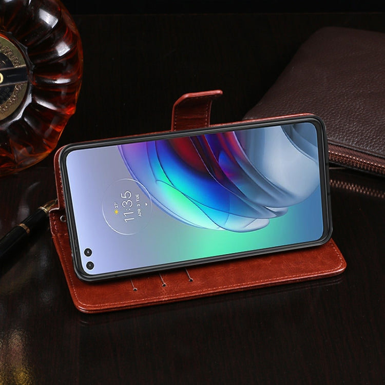 For Motorola Moto G100 idewei Crazy Horse Texture Horizontal Flip Leather Case with Holder & Card Slots & Wallet