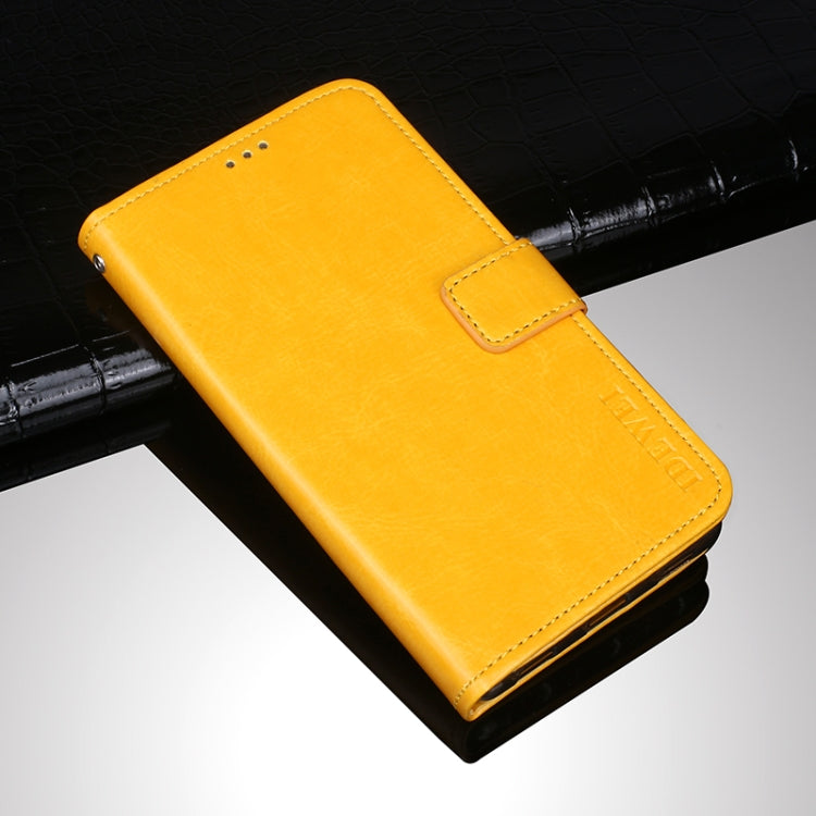 For Samsung Galaxy F02s idewei Crazy Horse Texture Horizontal Flip Leather Case with Holder & Card Slots & Wallet