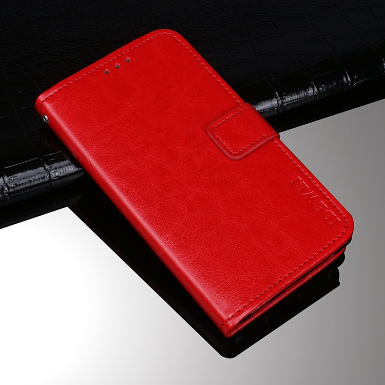 For Samsung Galaxy F02s idewei Crazy Horse Texture Horizontal Flip Leather Case with Holder & Card Slots & Wallet