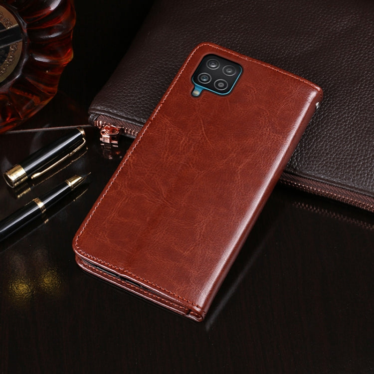For Samsung Galaxy F12 idewei Crazy Horse Texture Horizontal Flip Leather Case with Holder & Card Slots & Wallet