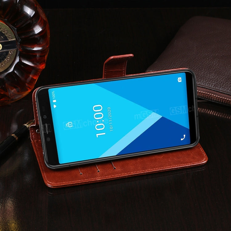 For Wiko Y51 idewei Crazy Horse Texture Horizontal Flip Leather Case with Holder & Card Slots & Wallet