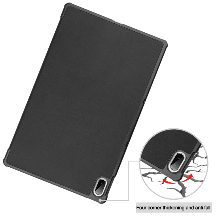 For Lenovo Pad Plus 11 2021 Custer Pattern Pure Color Horizontal Flip Leather Case with Sleep Function & Three-folding Holder