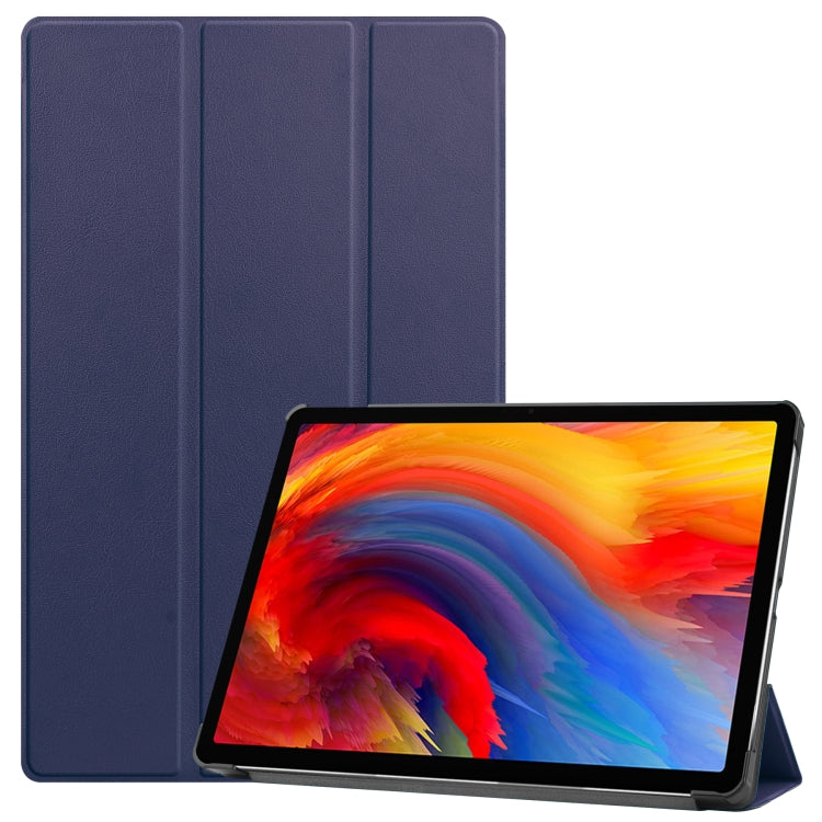 For Lenovo Pad Plus 11 2021 Custer Pattern Pure Color Horizontal Flip Leather Case with Sleep Function & Three-folding Holder