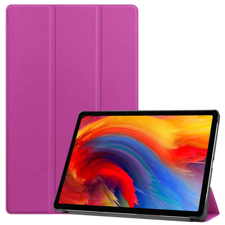 For Lenovo Pad Plus 11 2021 Custer Pattern Pure Color Horizontal Flip Leather Case with Sleep Function & Three-folding Holder