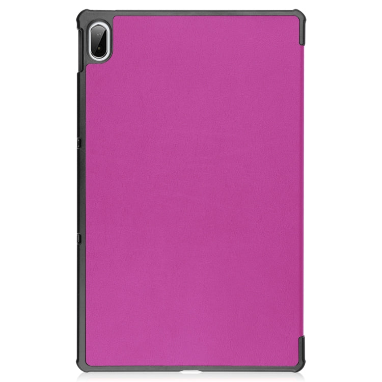 For Lenovo Pad Plus 11 2021 Custer Pattern Pure Color Horizontal Flip Leather Case with Sleep Function & Three-folding Holder