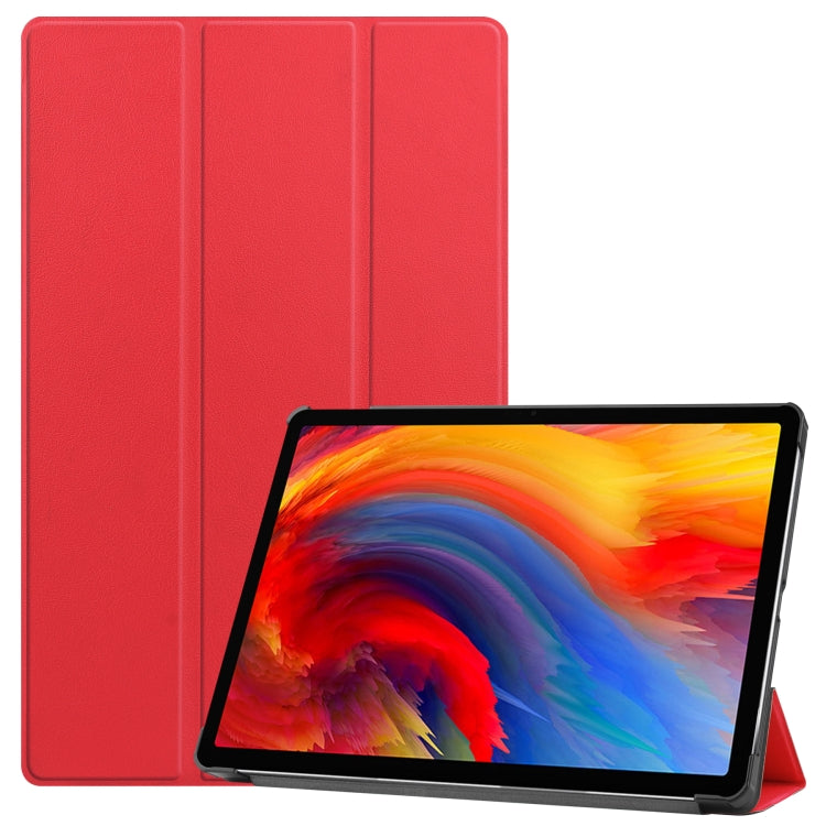 For Lenovo Pad Plus 11 2021 Custer Pattern Pure Color Horizontal Flip Leather Case with Sleep Function & Three-folding Holder