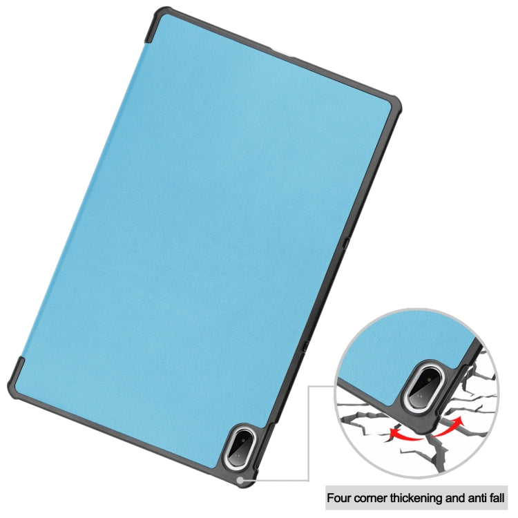 For Lenovo Pad Plus 11 2021 Custer Pattern Pure Color Horizontal Flip Leather Case with Sleep Function & Three-folding Holder