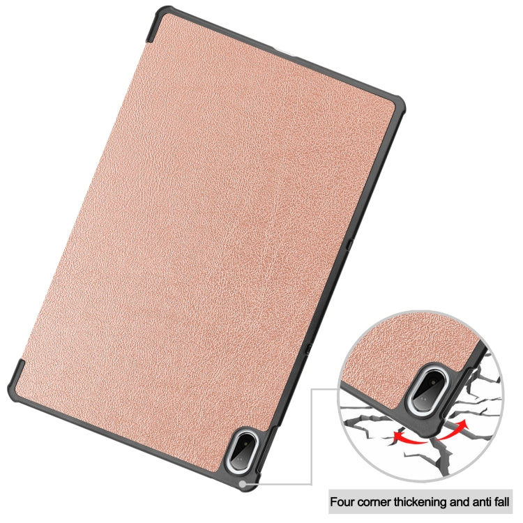 For Lenovo Pad Plus 11 2021 Custer Pattern Pure Color Horizontal Flip Leather Case with Sleep Function & Three-folding Holder