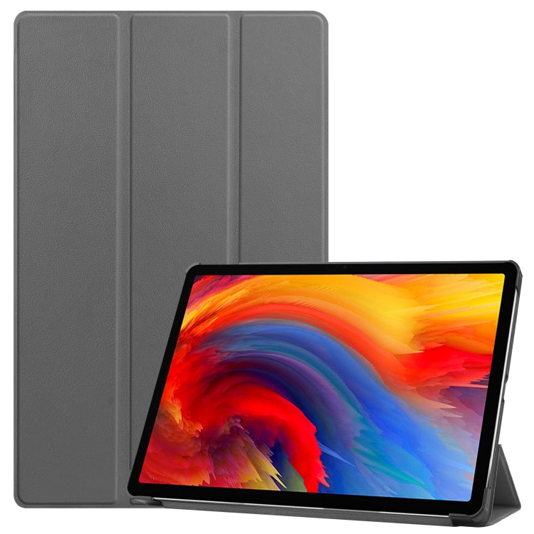For Lenovo Pad Plus 11 2021 Custer Pattern Pure Color Horizontal Flip Leather Case with Sleep Function & Three-folding Holder
