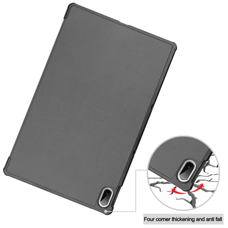 For Lenovo Pad Plus 11 2021 Custer Pattern Pure Color Horizontal Flip Leather Case with Sleep Function & Three-folding Holder