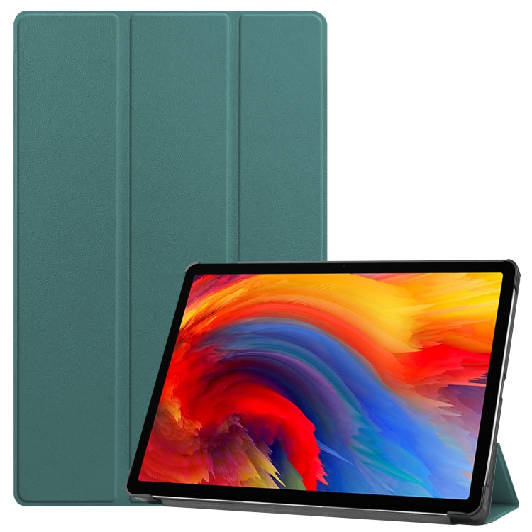 For Lenovo Pad Plus 11 2021 Custer Pattern Pure Color Horizontal Flip Leather Case with Sleep Function & Three-folding Holder