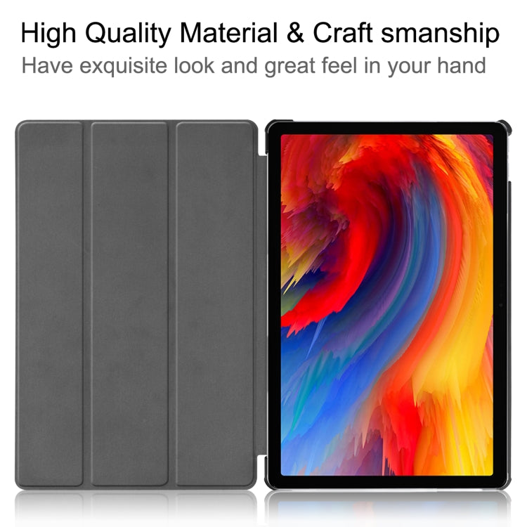 For Lenovo Pad Plus 11 2021 Custer Pattern Pure Color Horizontal Flip Leather Case with Sleep Function & Three-folding Holder