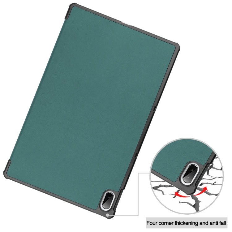 For Lenovo Pad Plus 11 2021 Custer Pattern Pure Color Horizontal Flip Leather Case with Sleep Function & Three-folding Holder