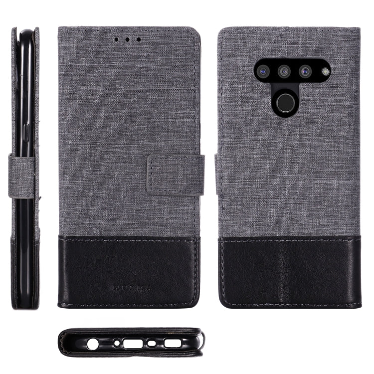For LG V50 MUXMA MX102 Horizontal Flip Canvas Leather Case with Stand & Card Slot & Wallet Function