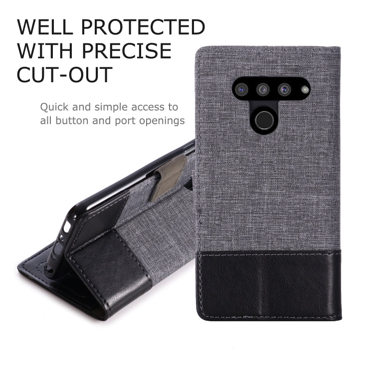 For LG V50 MUXMA MX102 Horizontal Flip Canvas Leather Case with Stand & Card Slot & Wallet Function