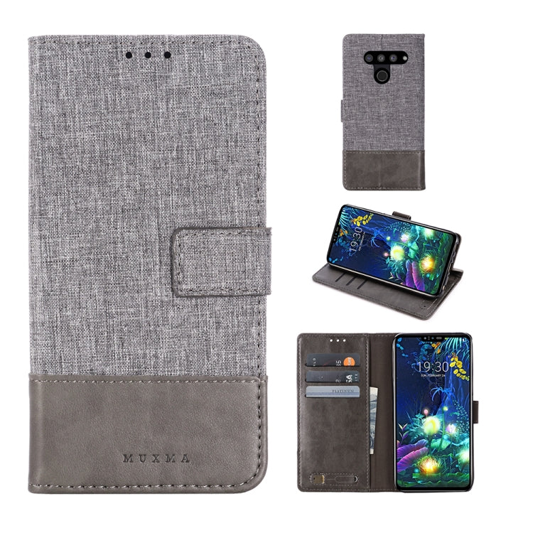 For LG V50 MUXMA MX102 Horizontal Flip Canvas Leather Case with Stand & Card Slot & Wallet Function