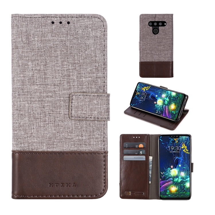 For LG V50 MUXMA MX102 Horizontal Flip Canvas Leather Case with Stand & Card Slot & Wallet Function