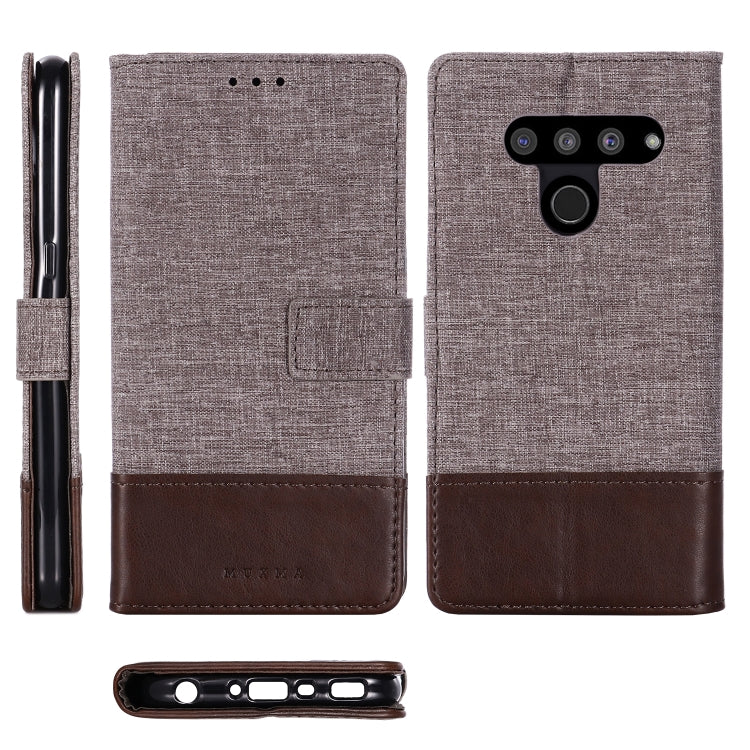 For LG V50 MUXMA MX102 Horizontal Flip Canvas Leather Case with Stand & Card Slot & Wallet Function