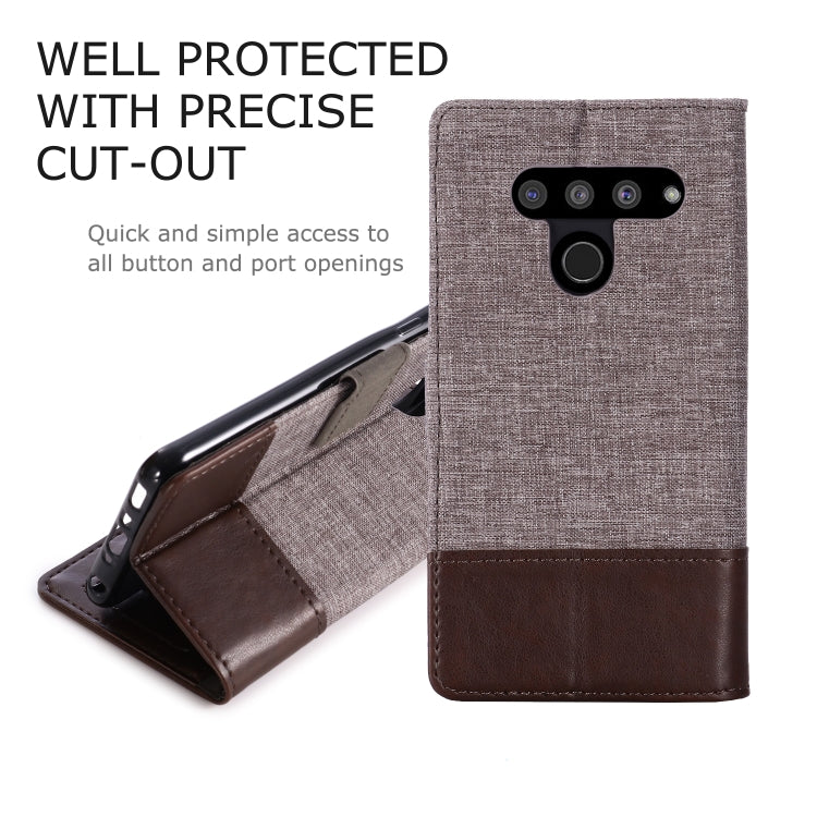 For LG V50 MUXMA MX102 Horizontal Flip Canvas Leather Case with Stand & Card Slot & Wallet Function