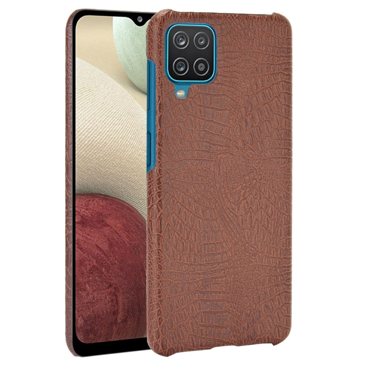 For Samsung Galaxy A22 4G Shockproof Crocodile Texture PC + PU Case
