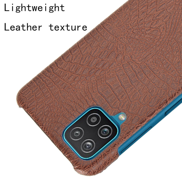 For Samsung Galaxy A22 4G Shockproof Crocodile Texture PC + PU Case