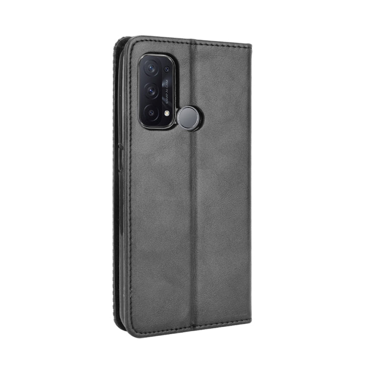 For OPPO Reno5 A Magnetic Buckle Retro Crazy Horse Texture Horizontal Flip Leather Case with Holder & Card Slots & Photo Frame