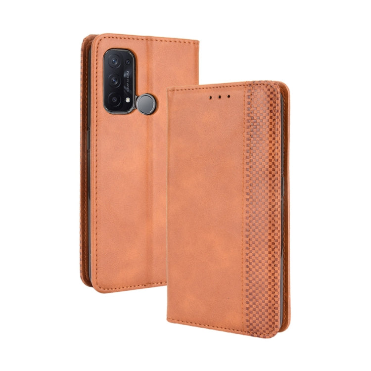 For OPPO Reno5 A Magnetic Buckle Retro Crazy Horse Texture Horizontal Flip Leather Case with Holder & Card Slots & Photo Frame