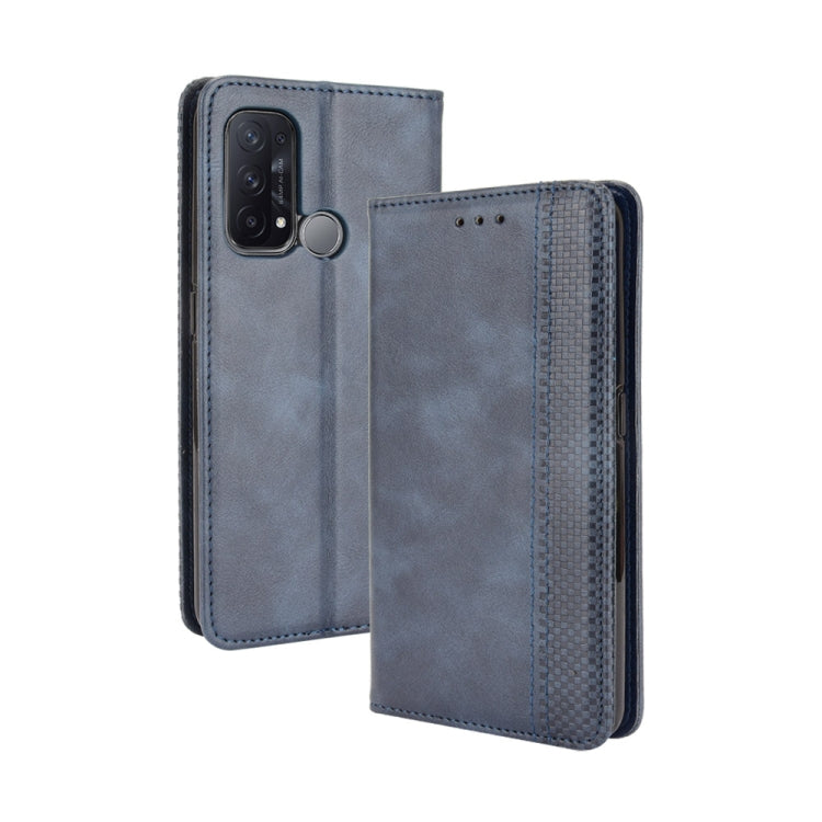For OPPO Reno5 A Magnetic Buckle Retro Crazy Horse Texture Horizontal Flip Leather Case with Holder & Card Slots & Photo Frame