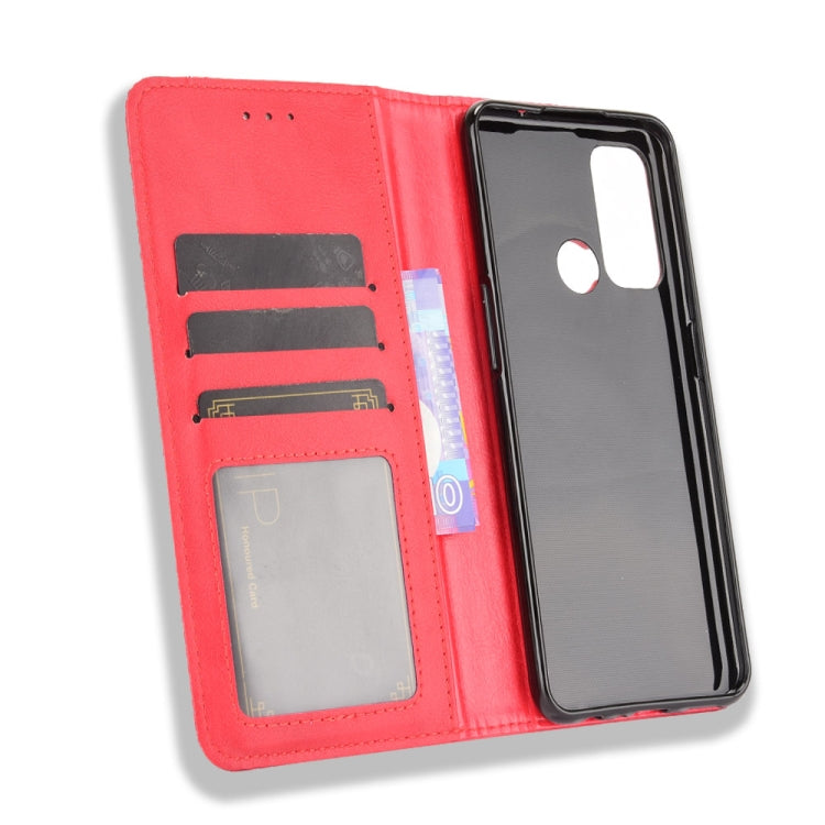 For OPPO Reno5 A Magnetic Buckle Retro Crazy Horse Texture Horizontal Flip Leather Case with Holder & Card Slots & Photo Frame