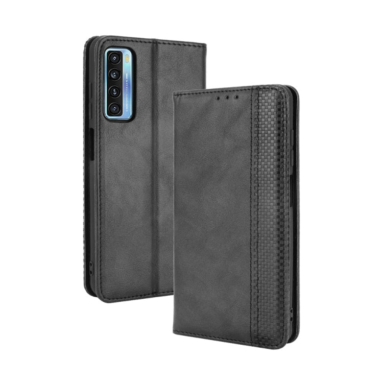For TCL 20 5G / 20S / 20L / 20L+ Magnetic Buckle Retro Crazy Horse Texture Horizontal Flip Leather Case with Holder & Card Slots & Photo Frame