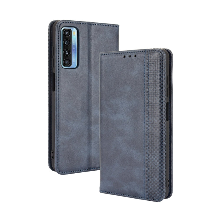 For TCL 20 5G / 20S / 20L / 20L+ Magnetic Buckle Retro Crazy Horse Texture Horizontal Flip Leather Case with Holder & Card Slots & Photo Frame