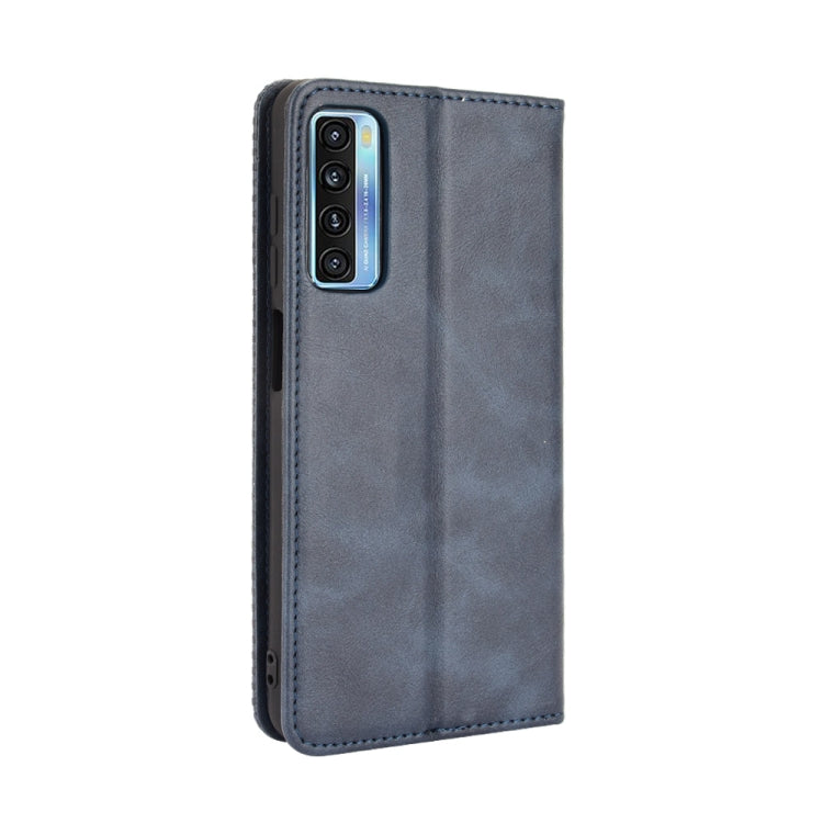 For TCL 20 5G / 20S / 20L / 20L+ Magnetic Buckle Retro Crazy Horse Texture Horizontal Flip Leather Case with Holder & Card Slots & Photo Frame