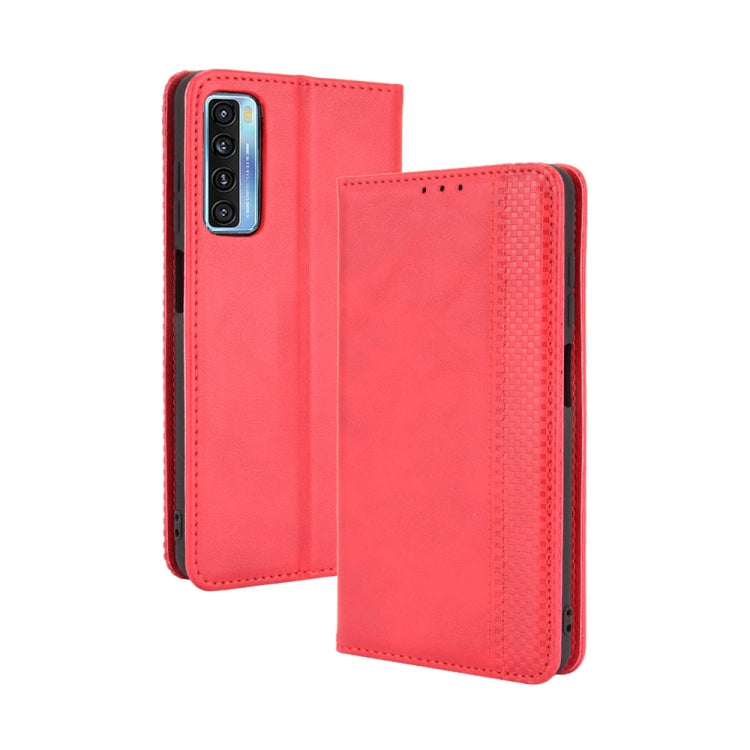 For TCL 20 5G / 20S / 20L / 20L+ Magnetic Buckle Retro Crazy Horse Texture Horizontal Flip Leather Case with Holder & Card Slots & Photo Frame