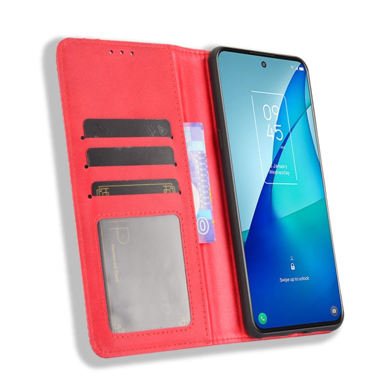 For TCL 20 5G / 20S / 20L / 20L+ Magnetic Buckle Retro Crazy Horse Texture Horizontal Flip Leather Case with Holder & Card Slots & Photo Frame