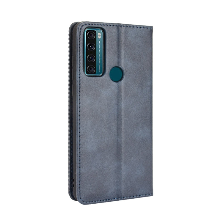 For TCL 20 SE Magnetic Buckle Retro Crazy Horse Texture Horizontal Flip Leather Case with Holder & Card Slots & Photo Frame