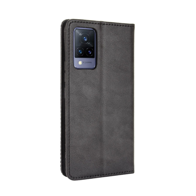 For vivo V21 5G / 4G Magnetic Buckle Retro Crazy Horse Texture Horizontal Flip Leather Case with Holder & Card Slots & Photo Frame