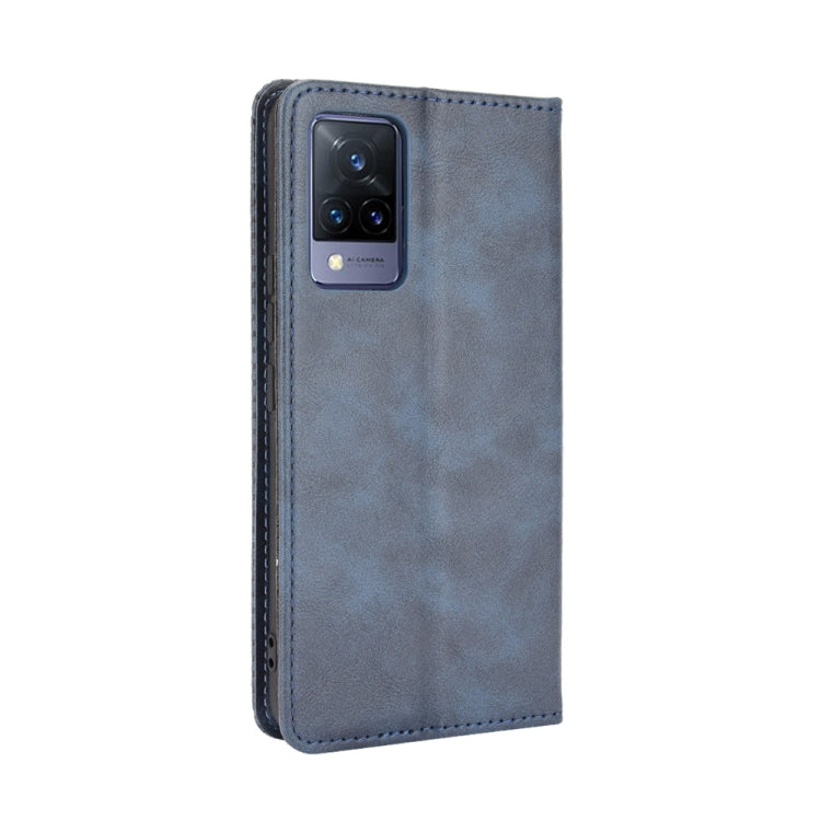 For vivo V21 5G / 4G Magnetic Buckle Retro Crazy Horse Texture Horizontal Flip Leather Case with Holder & Card Slots & Photo Frame
