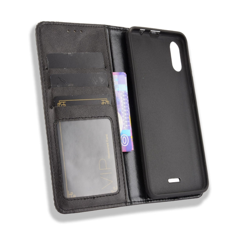For Wiko Y51 / Sunny 5 Lite Magnetic Buckle Retro Crazy Horse Texture Horizontal Flip Leather Case with Holder & Card Slots & Photo Frame